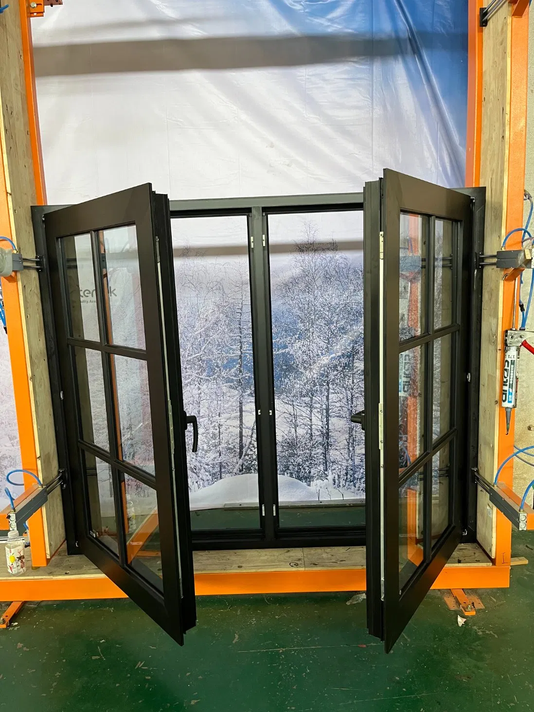 Penjoy Grids Style European Windows Aluminum Casement Window with Grills