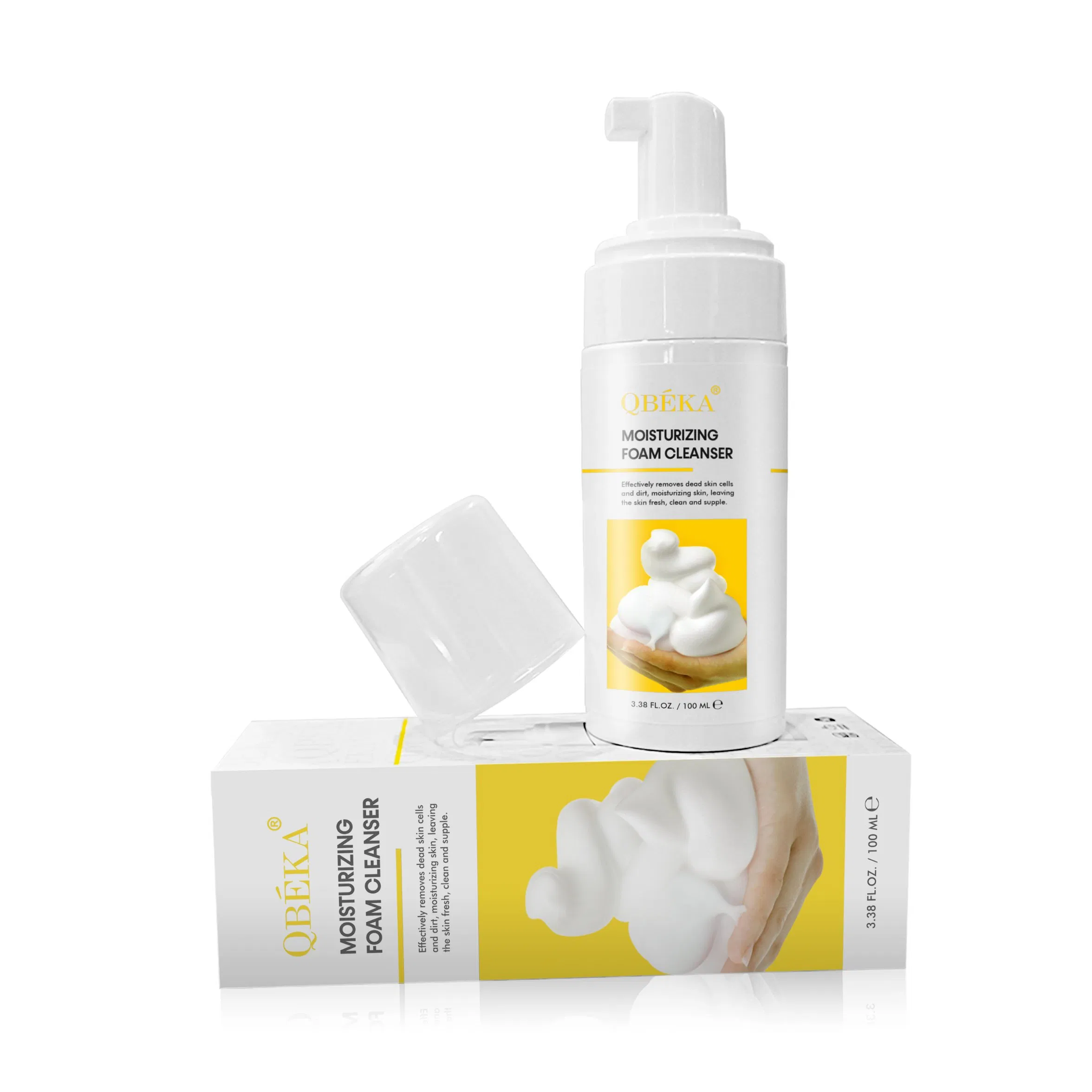 Qbeka Organic Moisturizing Foam Cleanser Vegan Facial Wash for Sensitive Skin