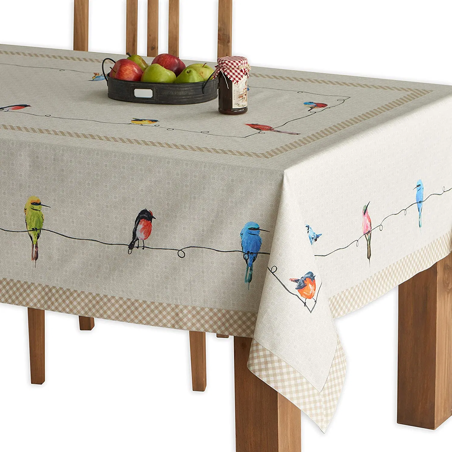 100% Cotton Tablecloth Kitchen Dining Table Cloth for Round Tables Farmhouse Tabletop