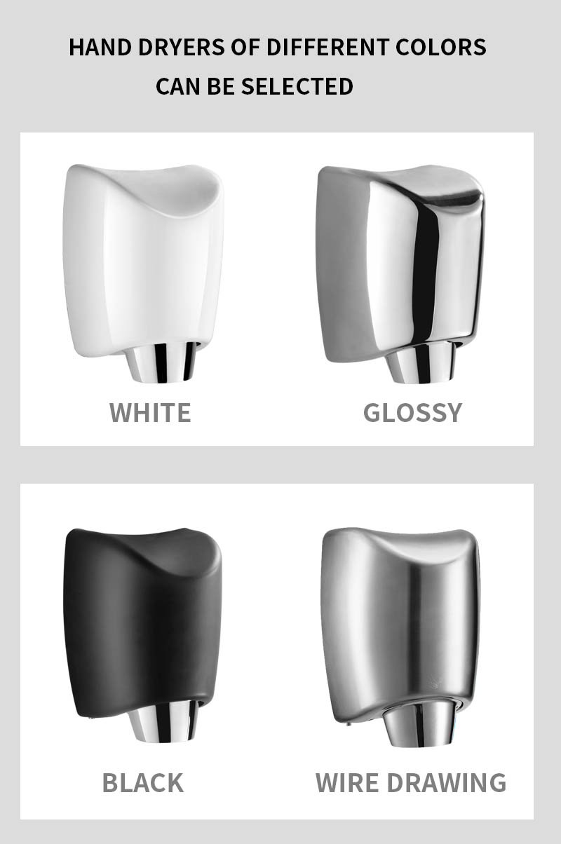 Modun High Speed Wall Mounted Stainless Steel 304 Automatic Electric Hand Dryer for Commercial Bathroom