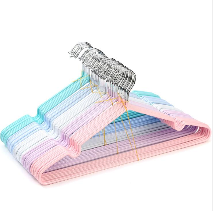 Plastic-Dipped Non-Slip Hanger, Adult and Child Metal Clothes Hanger, Home Seamless