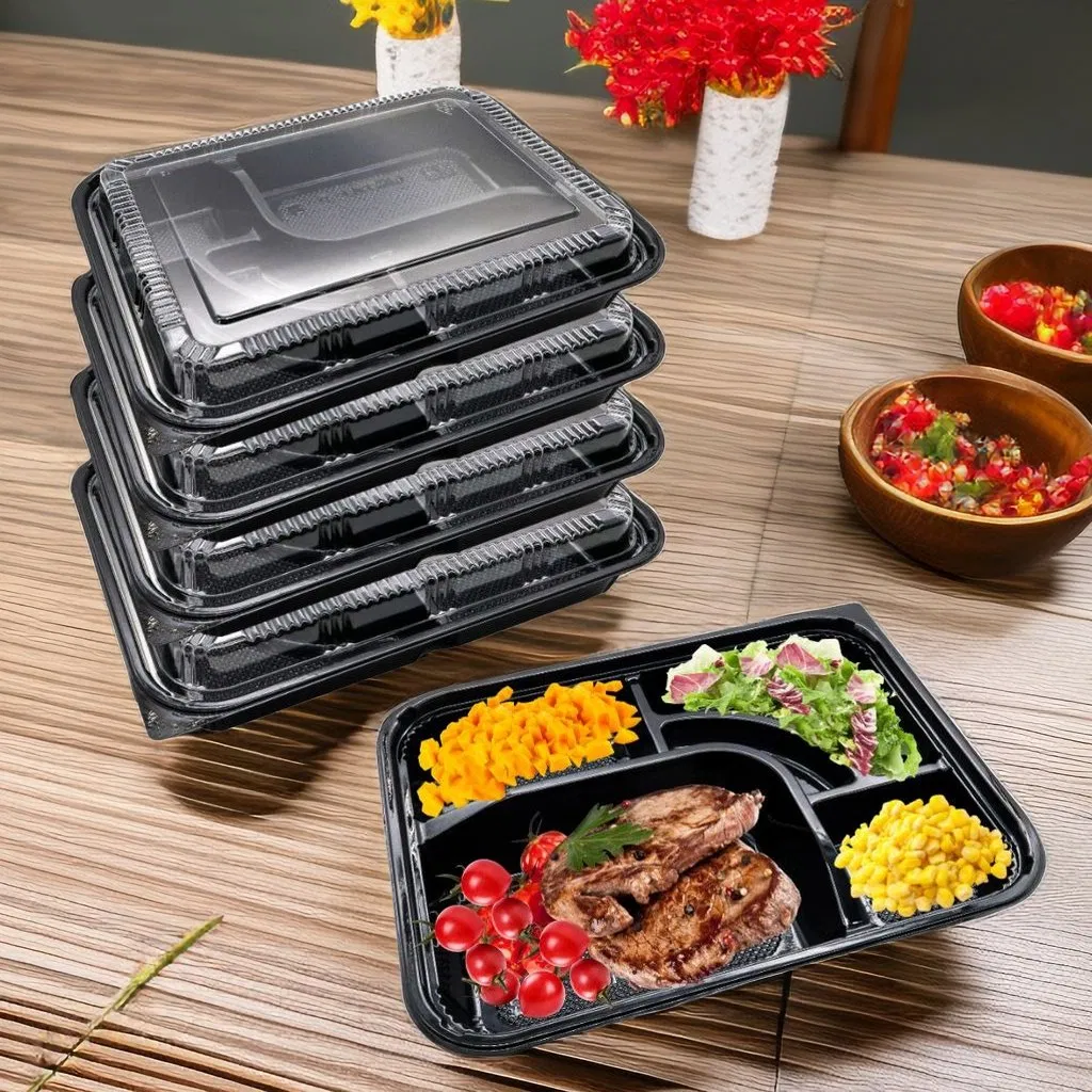 Пластиковый ланч-бокс на 5 отделений, одноразовый