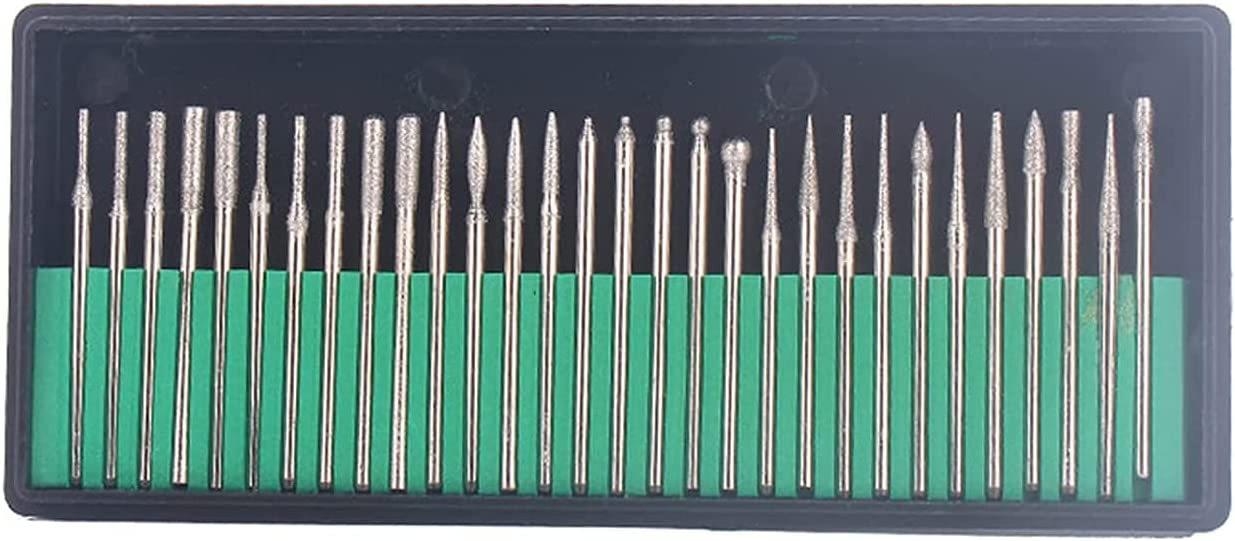 Diamond Burr Bits Carving Drill Bits for Rotary Grinding Engraving Carving