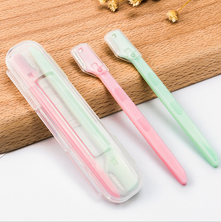 Small Travel Cosmetics Makeup Facial Epilator Trimmer Plastic Mini Eyebrow Razor