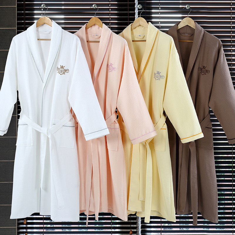 Hotel SPA Waffle Bathrobe - Sauna-Scenario Exclusive Thermal Robe, Soft & Drapable Robe