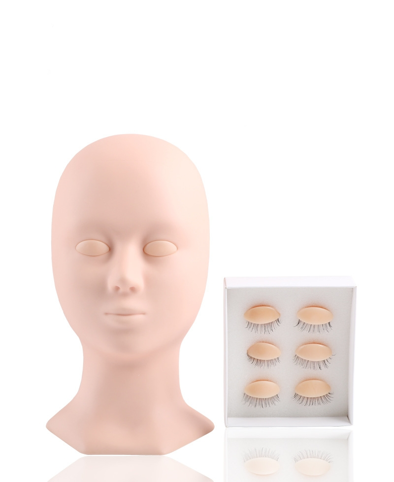 Lash Mannequin Head with 3 Lash Layers, Eyelash Mannequin Head, Practice Lashes for Lash Extensions, Lash Head Mannequin Doll Lash