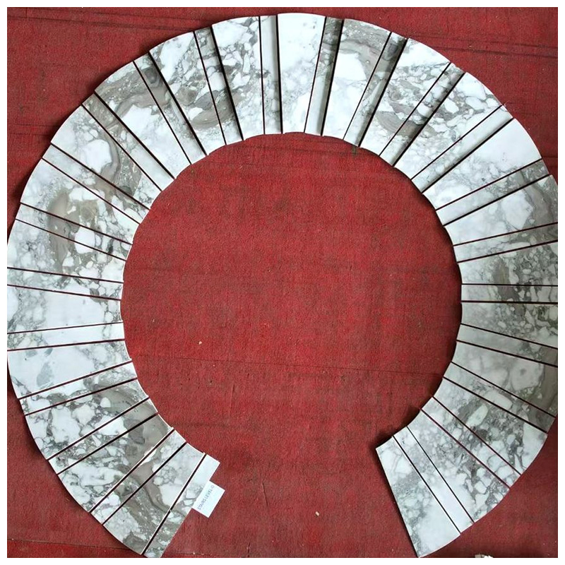 Arabescato White Marble Staircase Tiles for Luxury Villas