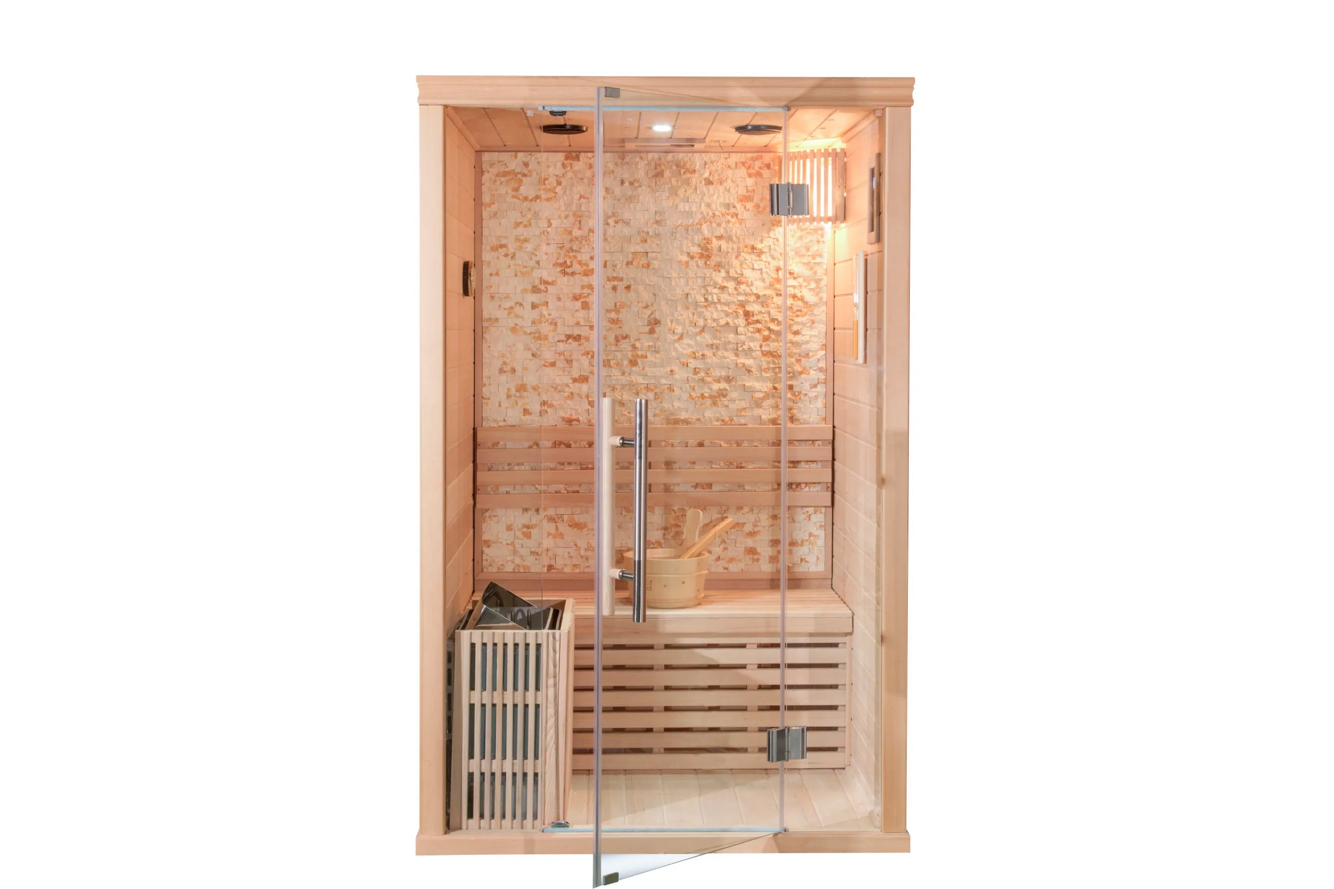 Финская сауна с паром и взрывобезопасным светом