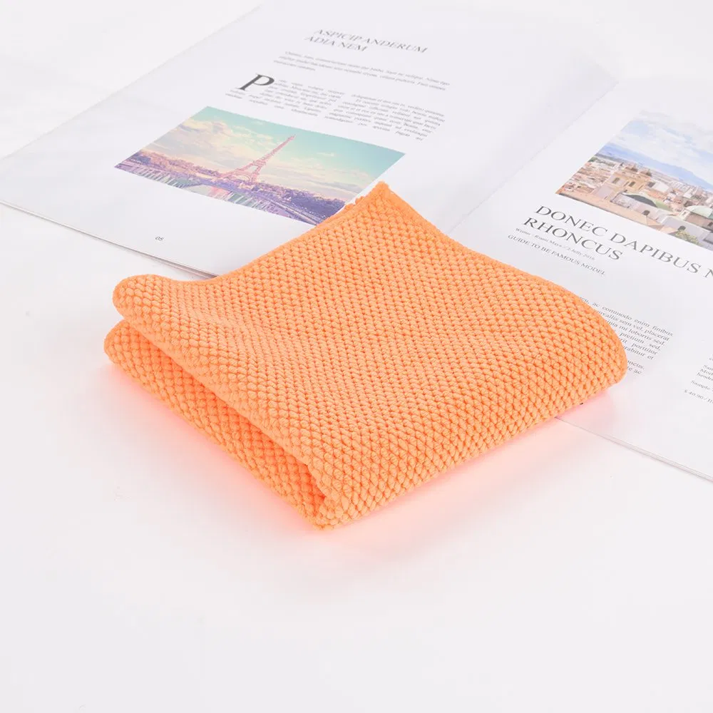 Household Pearl Jacquard Microfiber with PP Dish Scrubbing Cleaning Cloth