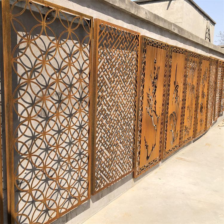 Customized Garden Corten Steel Laser Cut Decorative Screen Fence Panel