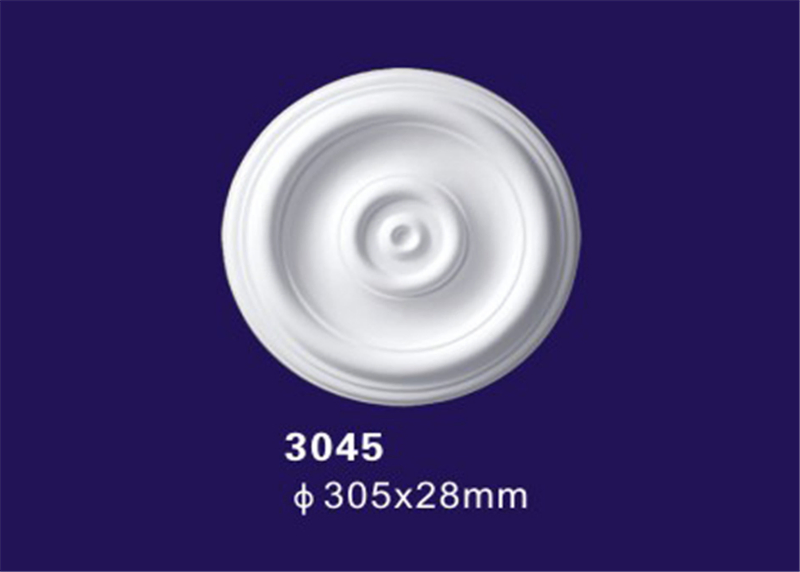 White Color Round Light Weight Building Material Ceiling Medallions / PU Ceiling Dome