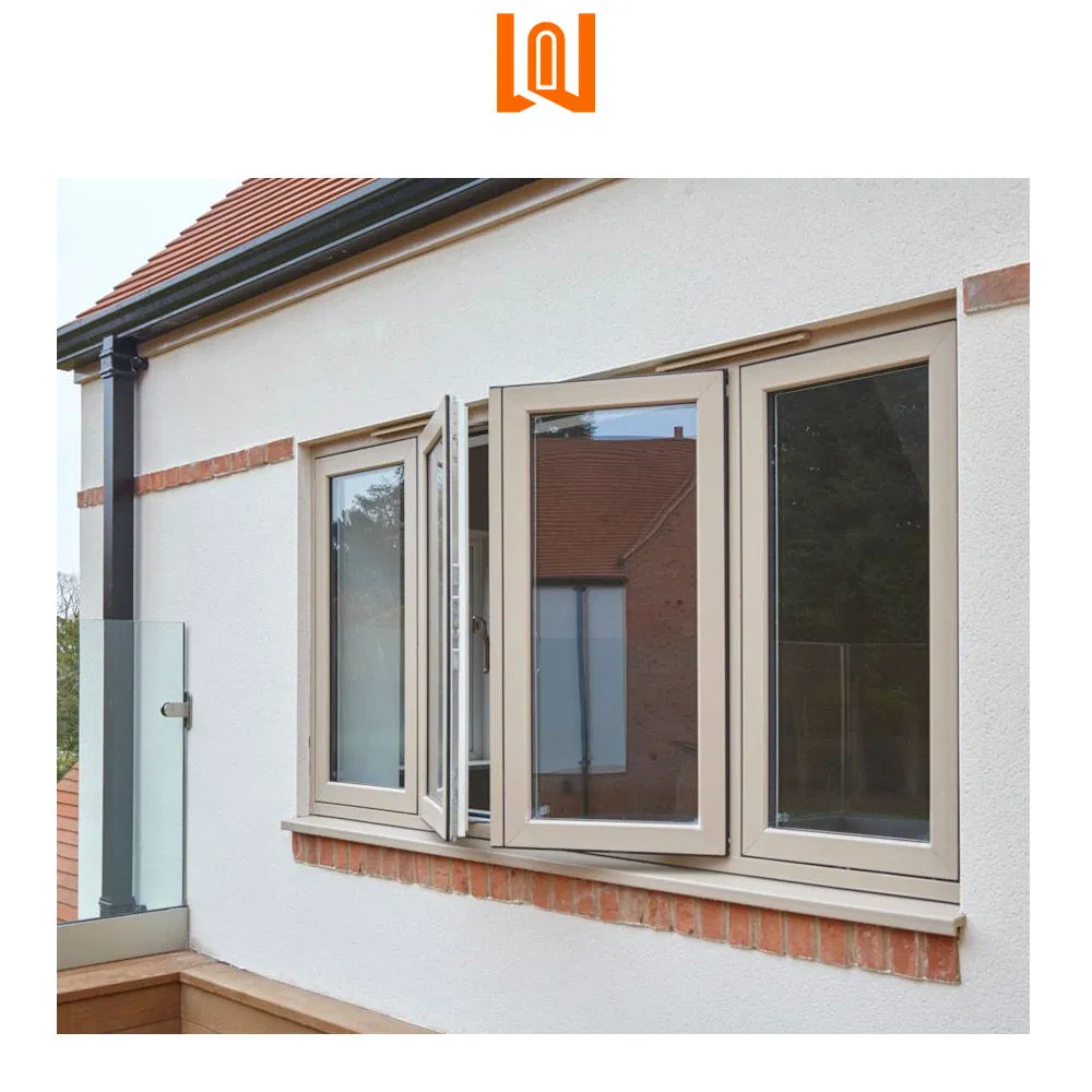 European Style Hurricane Proof Simple Design French Vinyl Casement Window