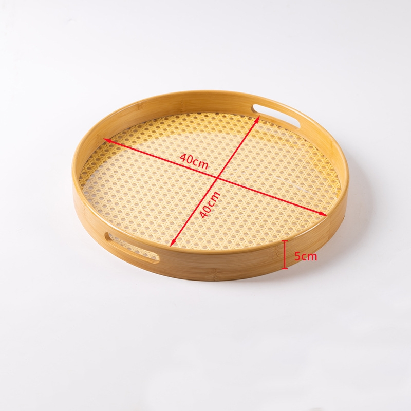 Versatile Rattan Tray for Serving Tea and Delicious Pastries