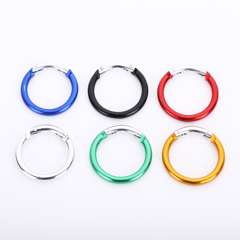 Colored Spring Round Carabiner Keychain Bag Clips Hook Metal O Ring