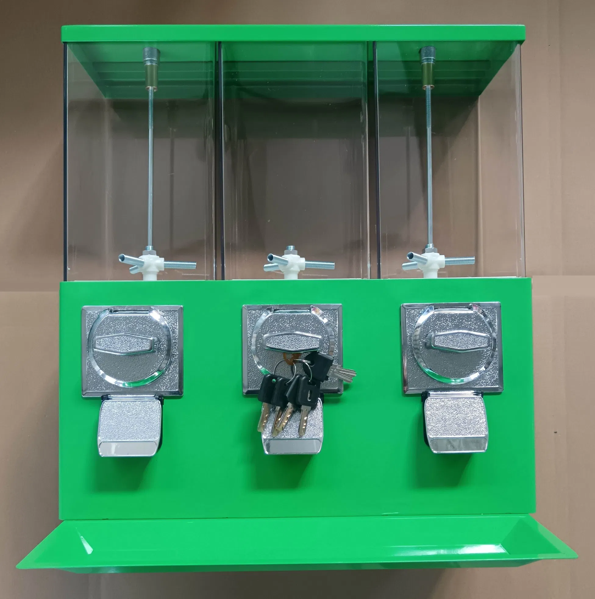 Ak19 Steel Triple Vendor Gumball Bulk Candy Vending Machine