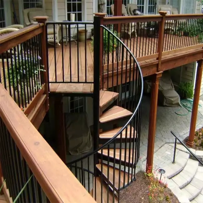 Outdoor Stainless Steel Handrail Steel Staircase Timber Stair