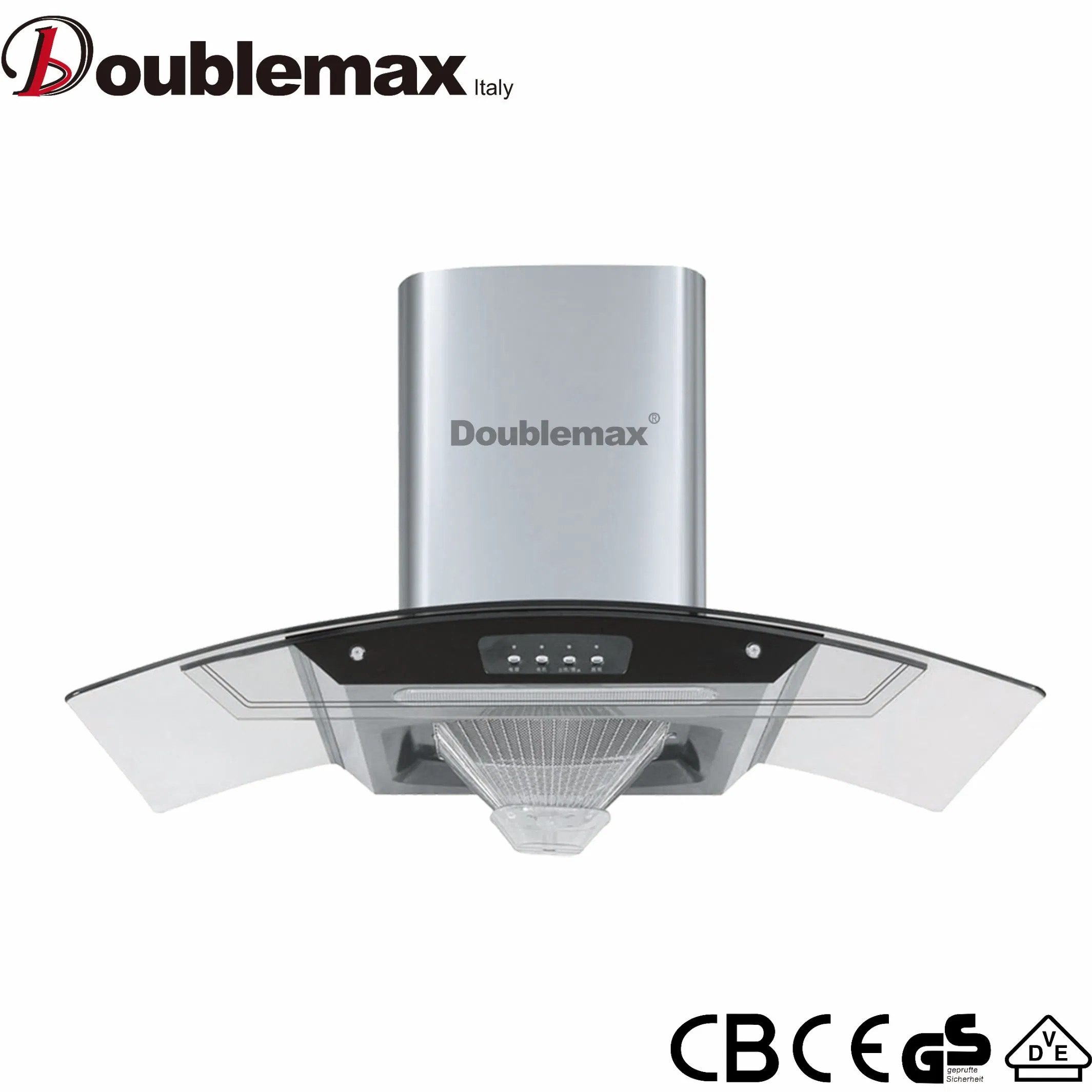 Premium Curved Glass Kitchen Hood - 900mm Auto Clean Chimney