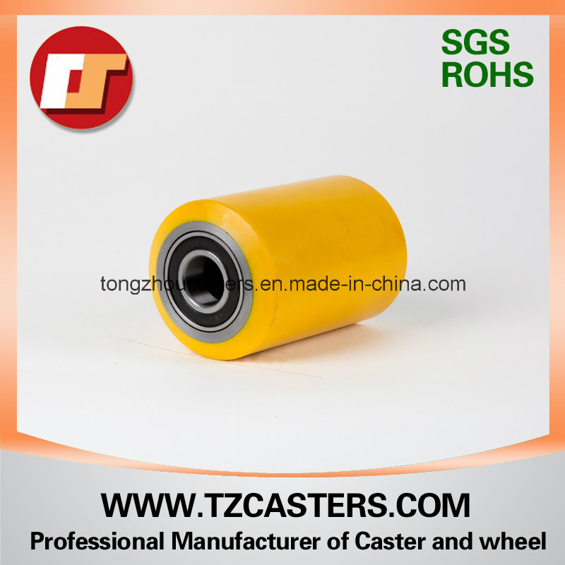 OEM China Factory Manufacturer 5" Red PU on Cast Iron Heavy Duty Anti-Resisting Muted Rigid Caster Wheel for Workbench/Factory Factilty 80*100