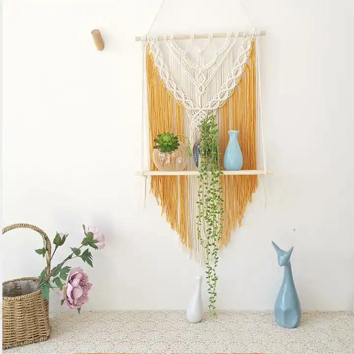 New Fashionable Boho Handmade Macrame Wall Hanging Macrame Tapestry Decorations by Cotton Cord
