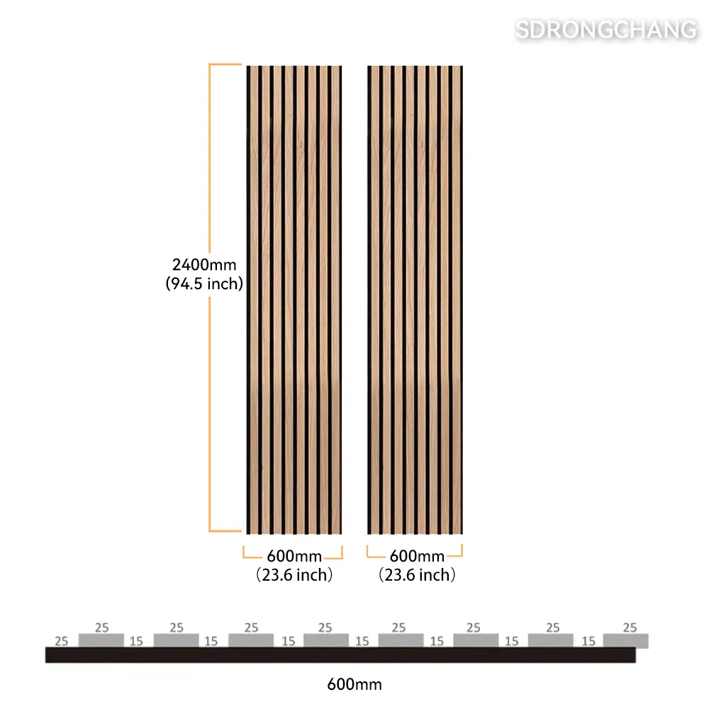 Office Home Decor Wall and Ceiling Acoustic Panel Soundproof Wood Slat Acoustic Wall Panels