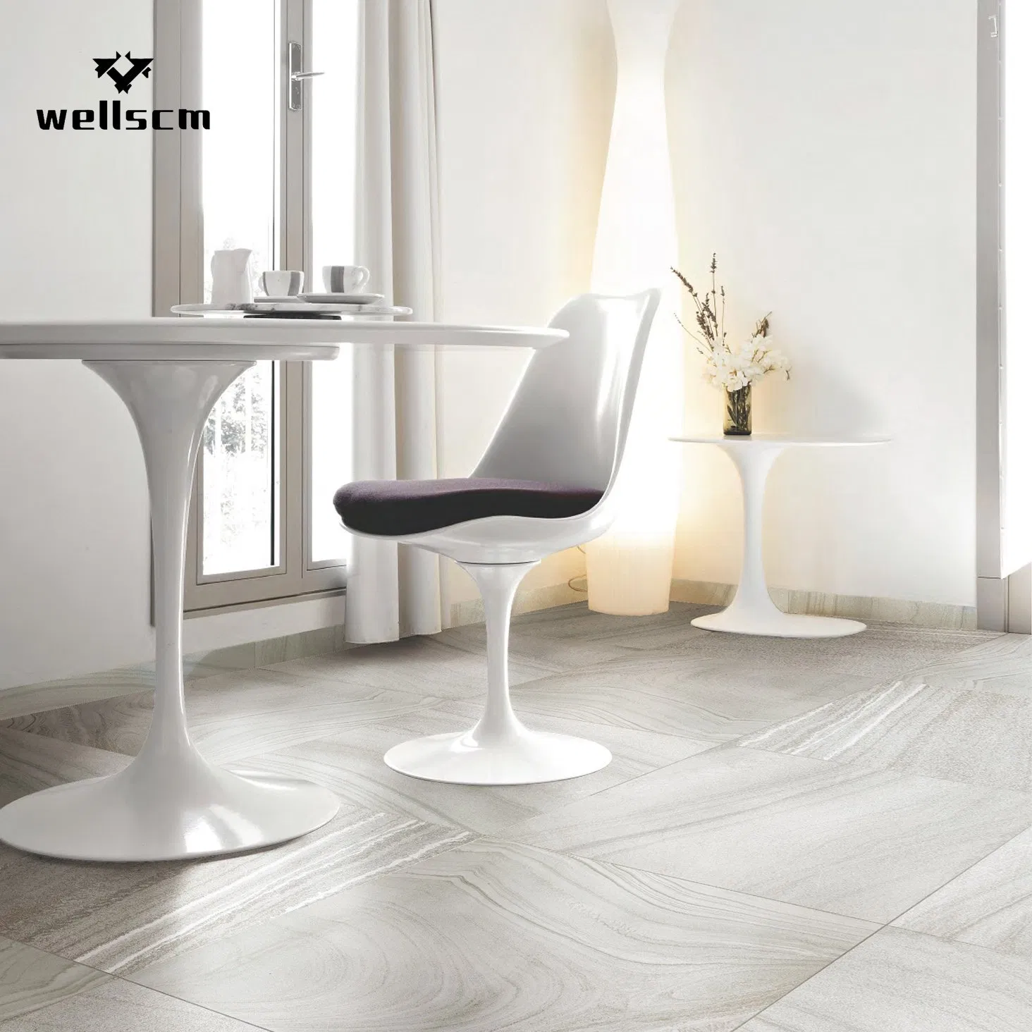 White Ceramic Tiles Floor and Wall Tiles for Bathroom or Toilet Rustic Porcelanato Tile Floor Tile