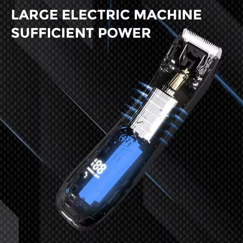 Safe Waterproof Ceramic Blade LCD Electric Hair Trimmer Men Clipper