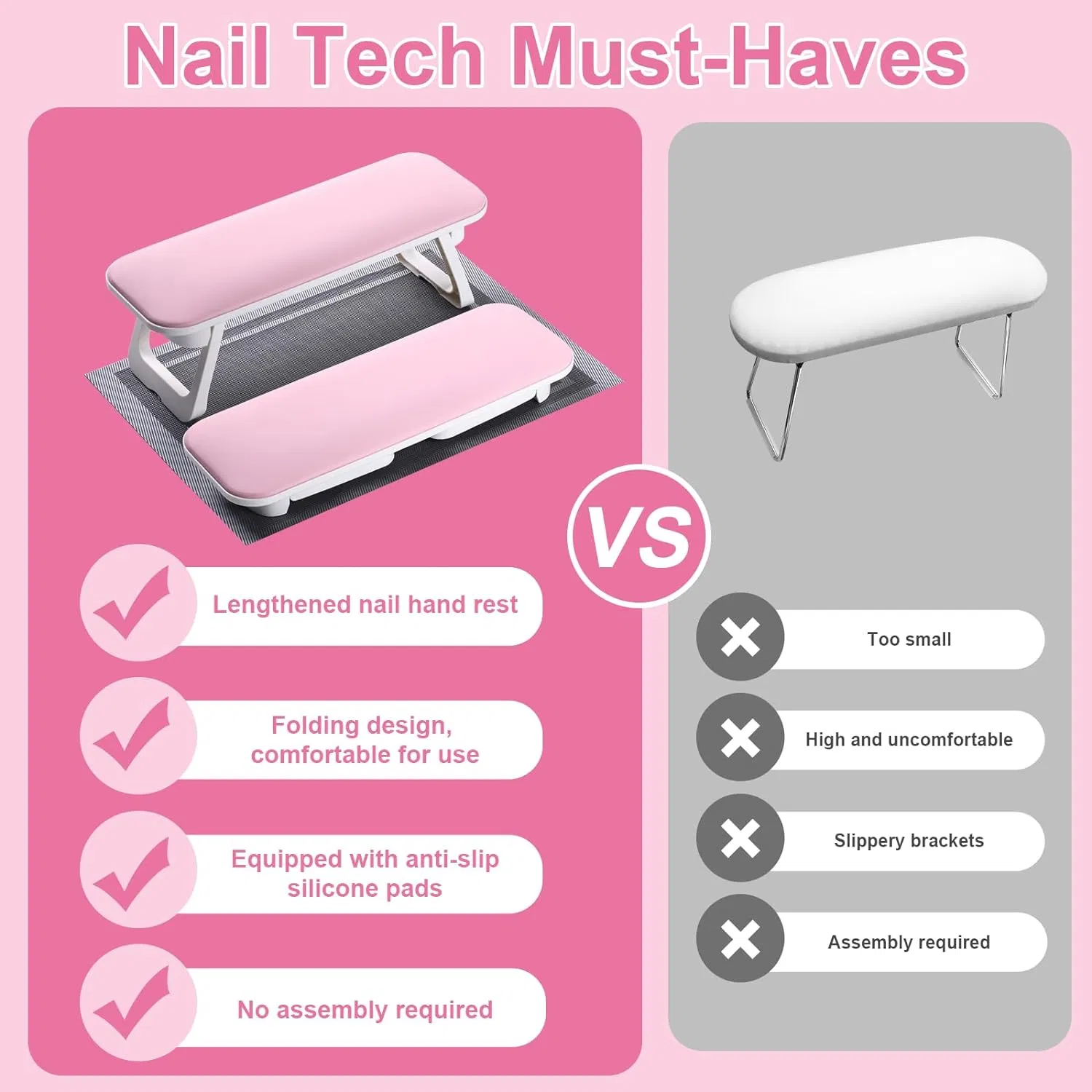 Popular Folding Nail Arm Rest PU Leather Hand Rest Nails Hand Holder