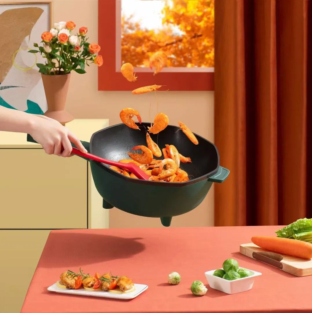 Non-Stick Fry Pan Kitchen Utensils 32cm Multifunction Wok 1500W