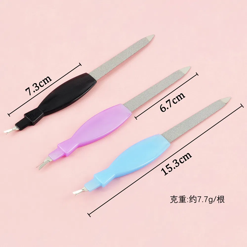 Two-in-One Nail Art Stainless Steel Dead Skin Fork Nail File