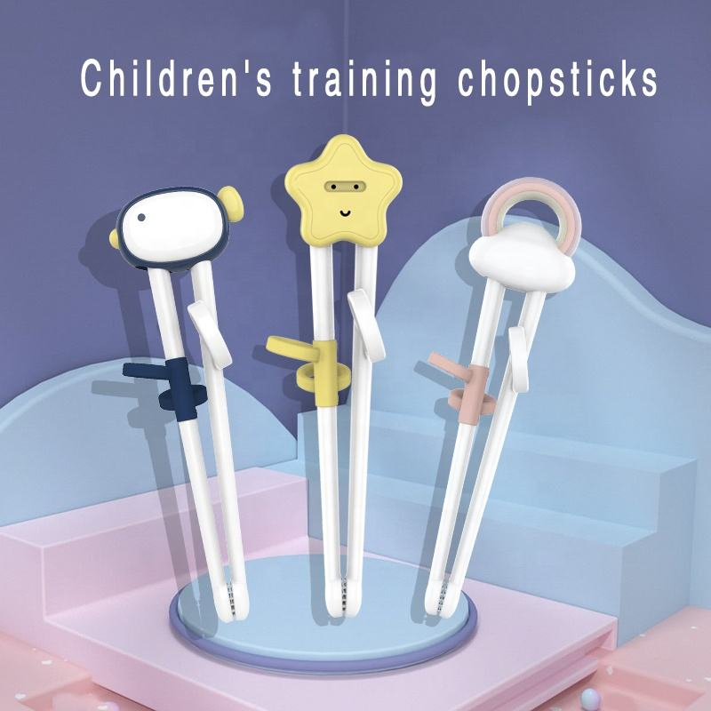 Top Seller Silicone Kids Learning Cartoon Reusable Travel Children Baby Kids Chopsticks