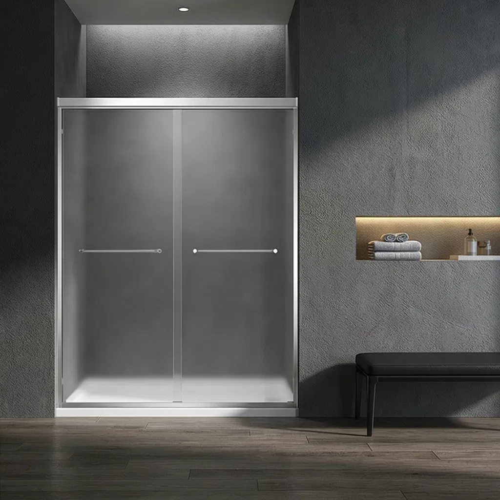 Durable 6mm by Pass Shower Door with Easy Cleaning Design