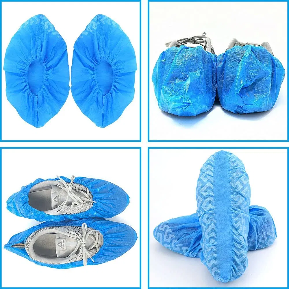 Disposable Protective Non-Woven Fabri Anti/Non-Slip Shoe Cover for Construction, Workplace, Indoor Carpet Floor Protection