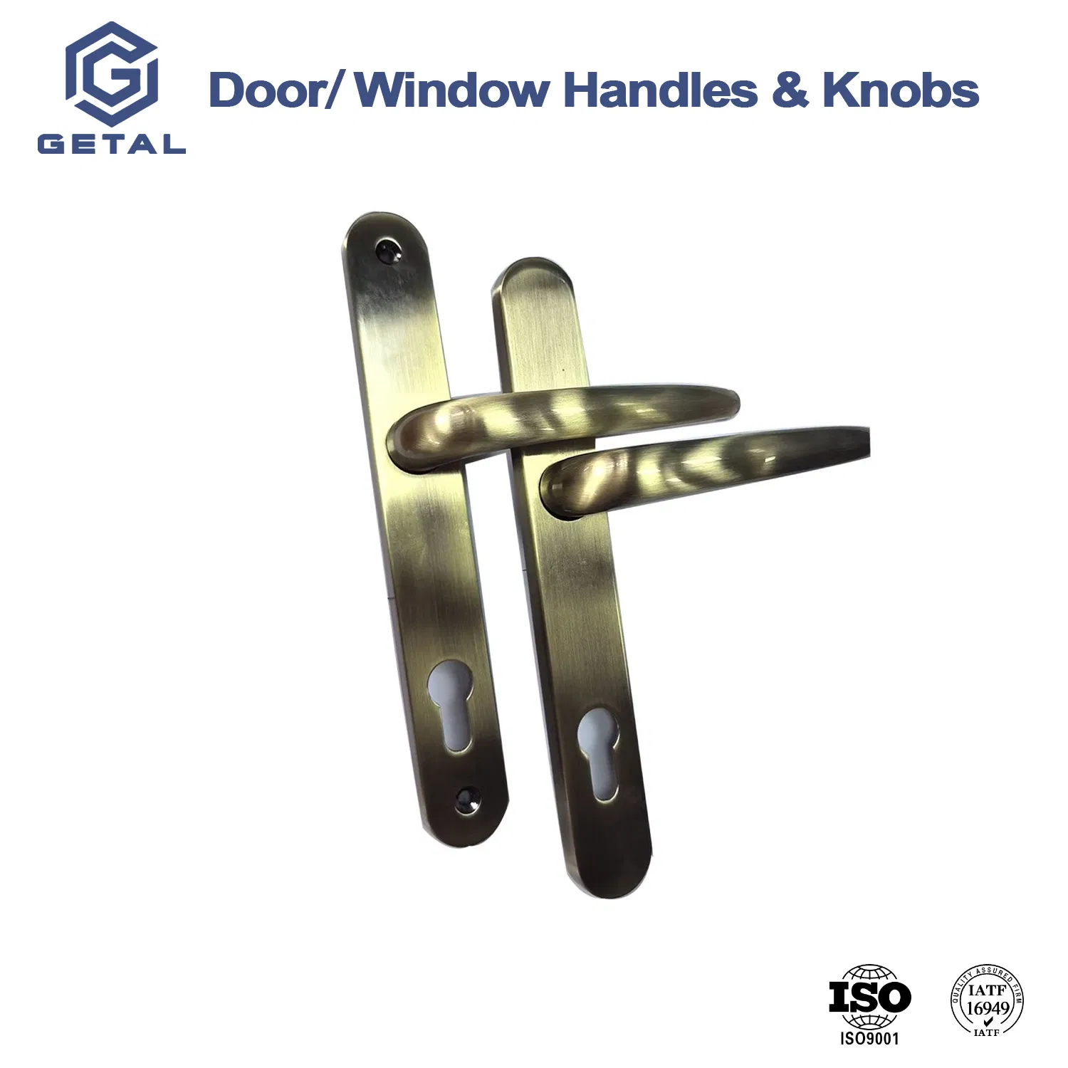 Exterior Door Hardware Lever Door Handles Golden Silver Polished Customized