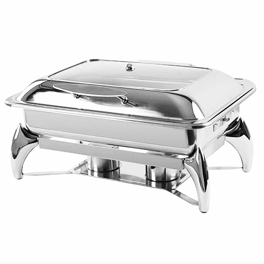 Hotel Restaurant Chafing Dish 304 Stainless Steel Buffet Stove Glass Cover Cdy11