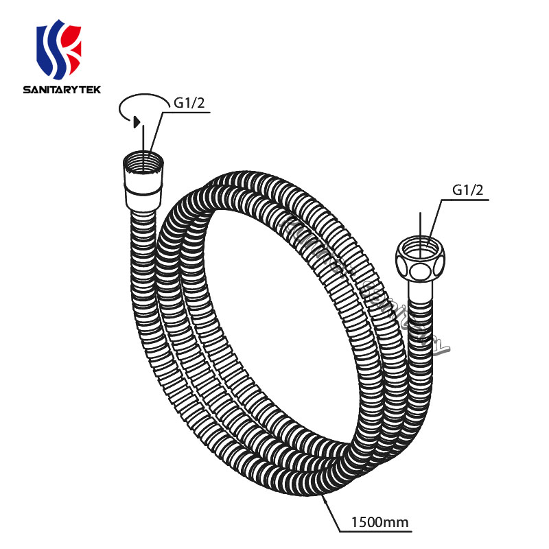Chrome Stainless Steel Double Lock Hand Shower Hose (H01-003)
