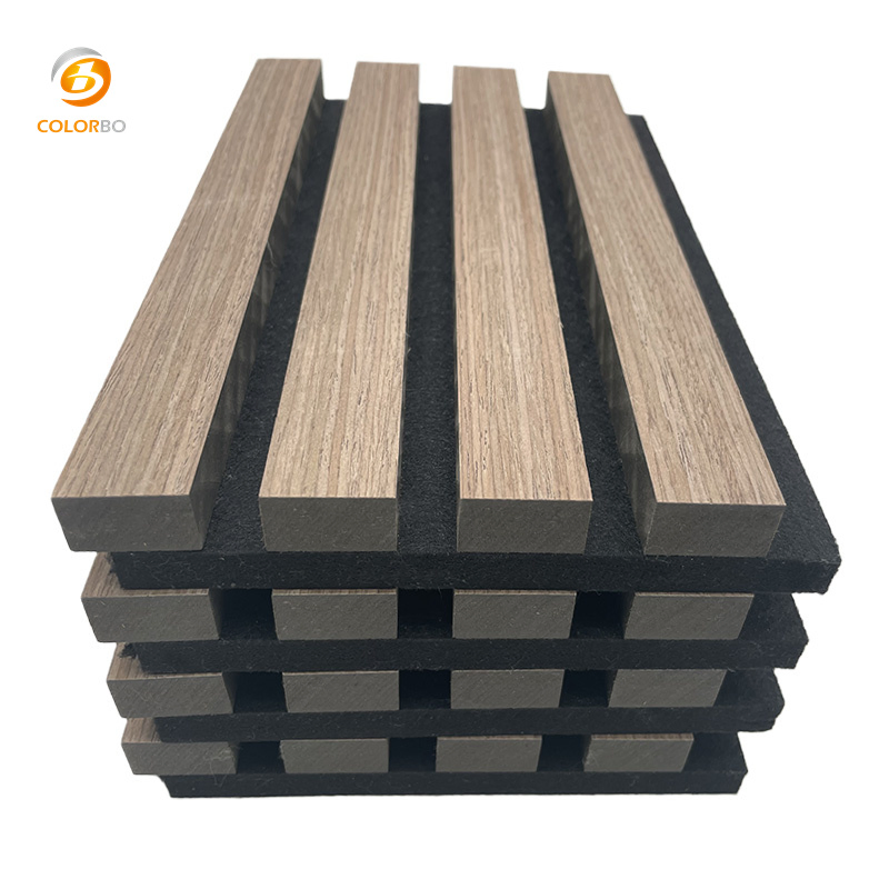 PET BLACK 100% Polyester Fiber 2400*600mm acoustic groove panel in China