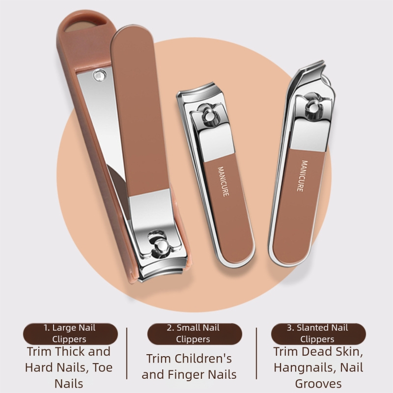 5 in 1 High-Quality Manicure Grooming Kit Portable Anti Splash Nail Clipper Set with Carrying Case