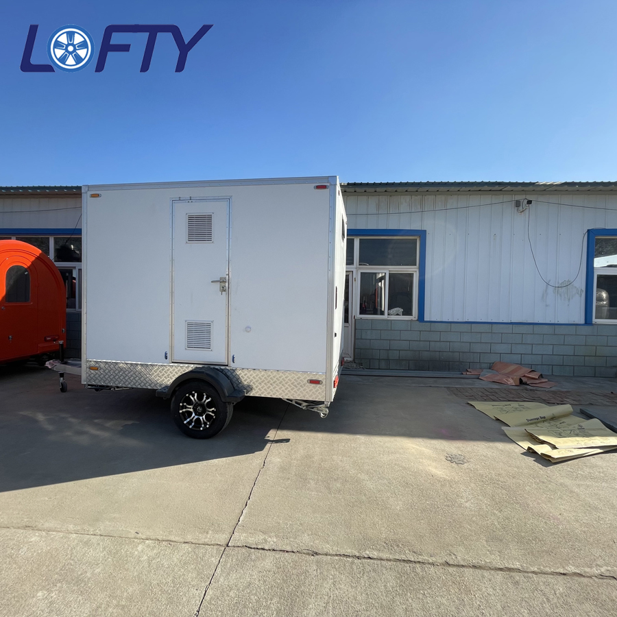 4 Stall Indy Milennium 6 Scaled Restroom Trailer Portable Toilet Shower Rooms Trailer Bathroom Steel Security Door