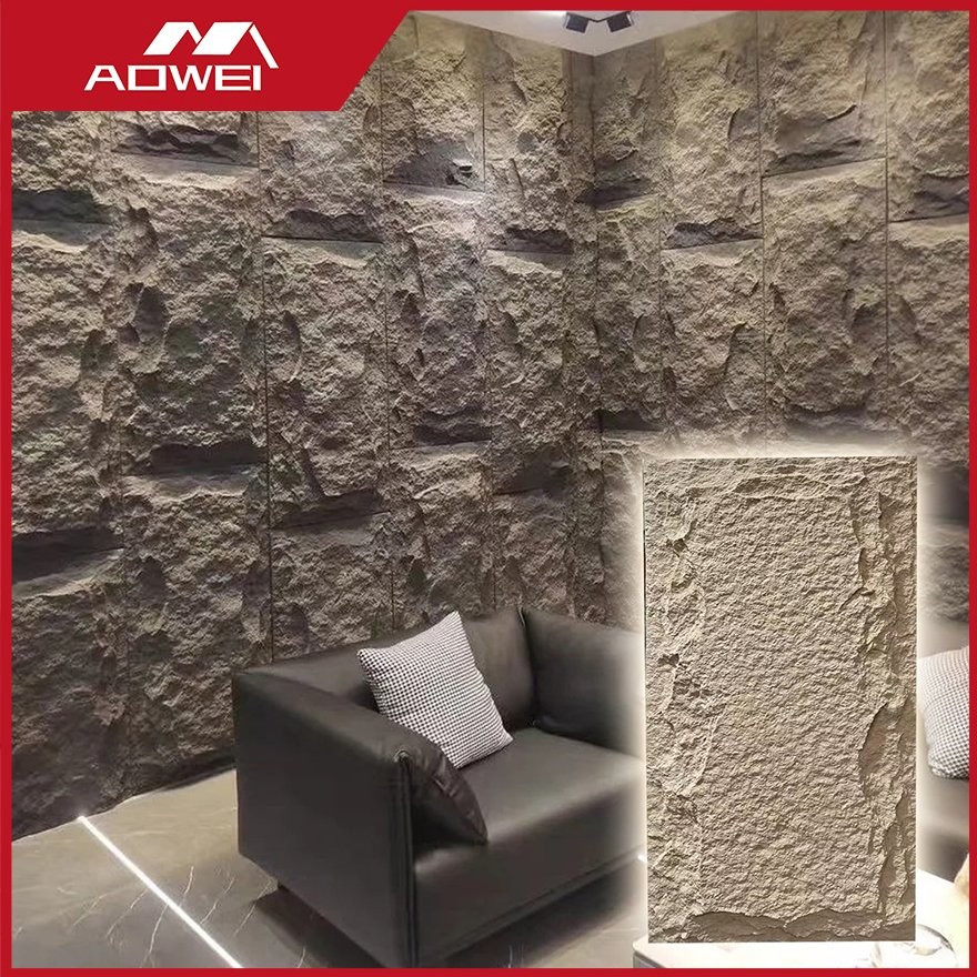 PU Polyurethane Realistic Rock Texture PU Stone Wall Panel for Interior Decoration