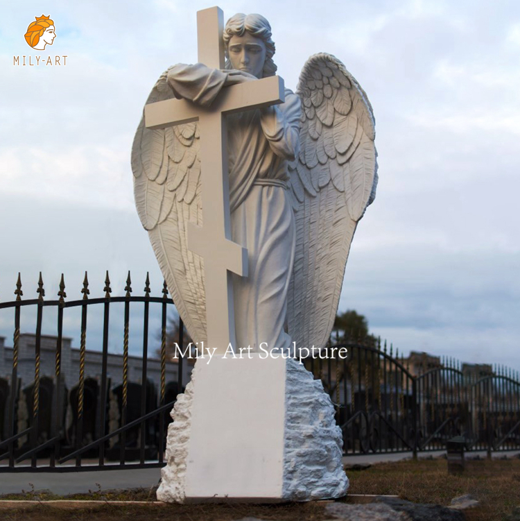 Custom Marble Monument Designs White Angel Headstones