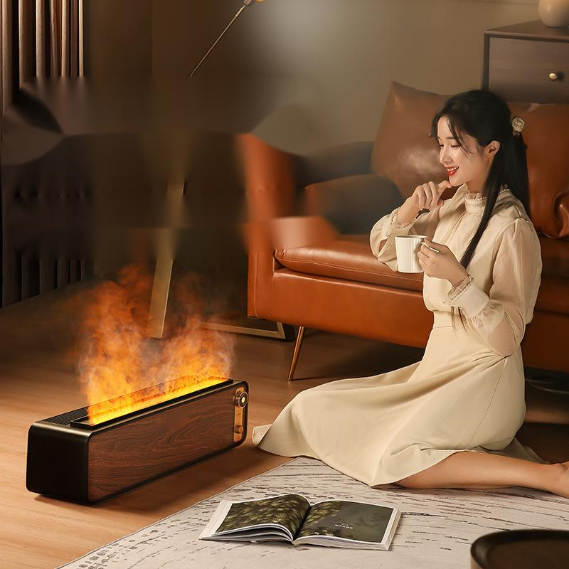 Electric Baseboard Space Heater with Adjustable Thermostat Simulated Double Flame Humidification