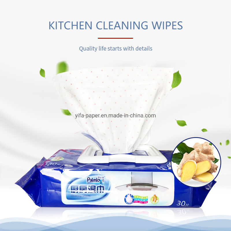 F130 Disposable Kitchen Cleaning Wet Wipes with Ginger Fragrance - GMPC