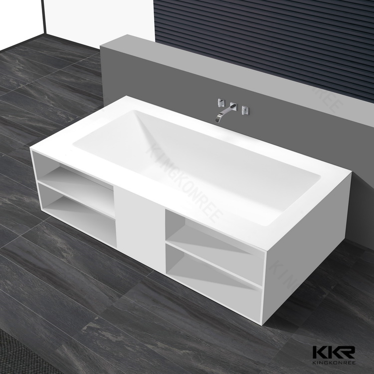 Bathroom Furniture 59 Inches Square Stone Bathtub