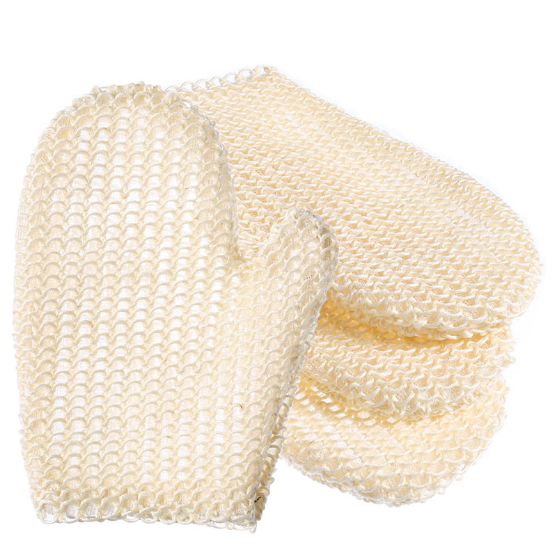 Unisex Natural Sisal Bath Scrub Massager Gloves