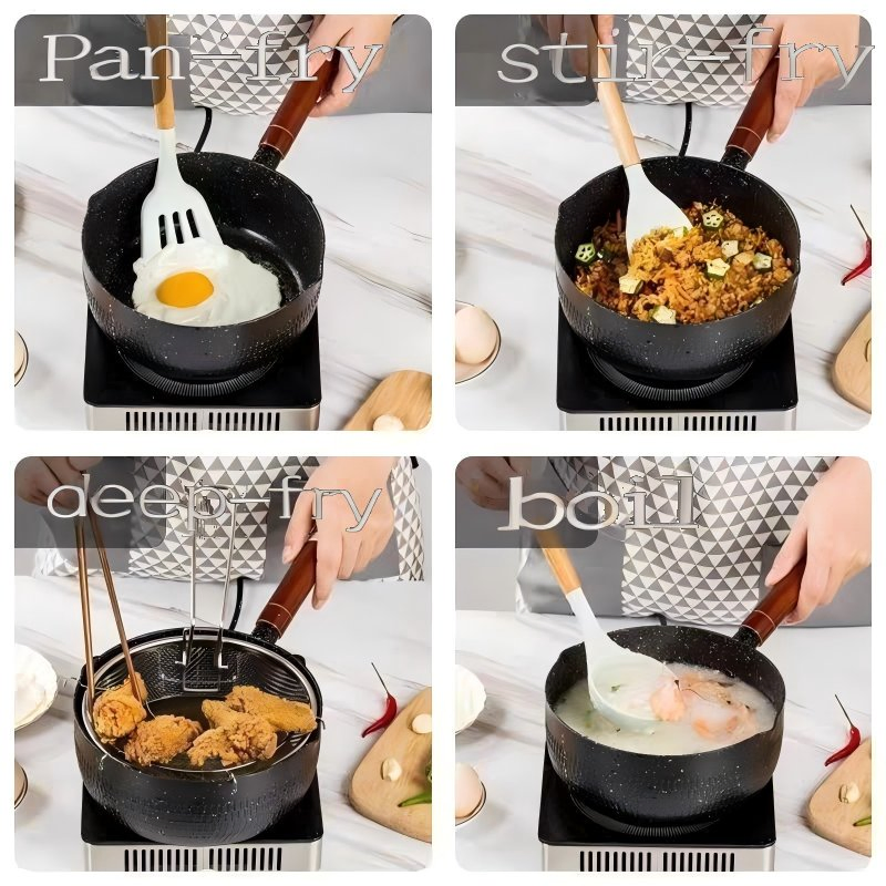 Non-Stick Granite Coating Saucepan with Lid (18cm)