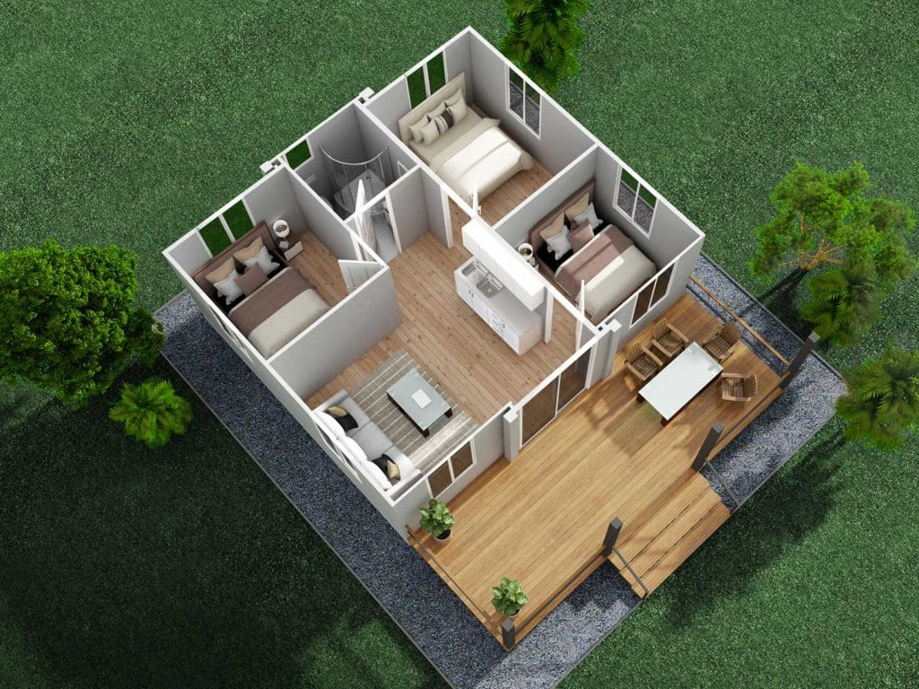 Insulated 20FT 40FT Tiny Prefabricated Home 2 3 4 5 Bedroom Folding Container Expandable House Prefab Luxury Villa