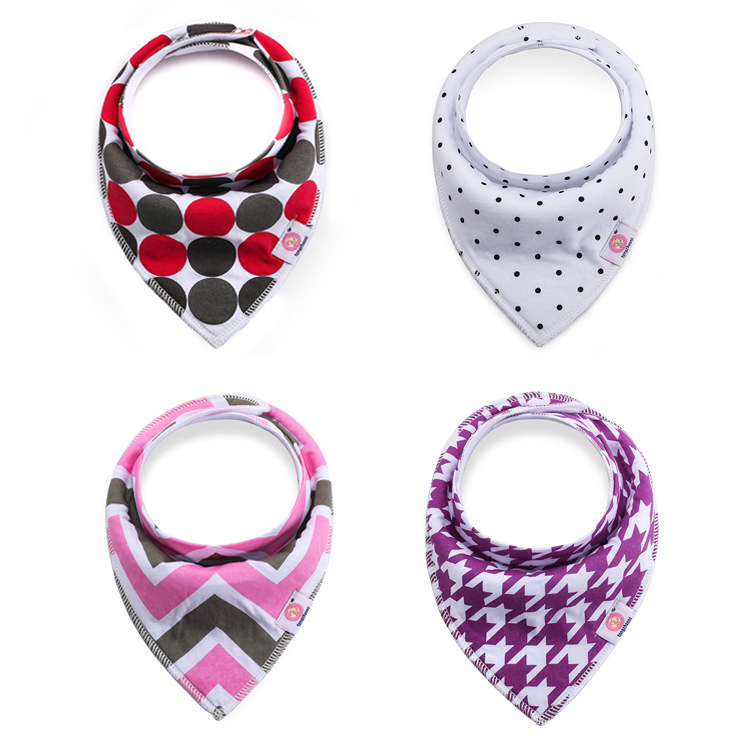 Wholesale Cute OEM Baby Bandana Drool Bibs Soft Washable Cotton Baby Bibs