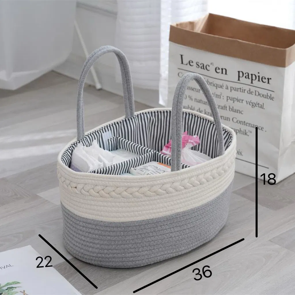 New Design Felt Storage Separation Travel Essentials Baby Products Cotton Rope Water Resistant Tote Bag Diaper Organizer