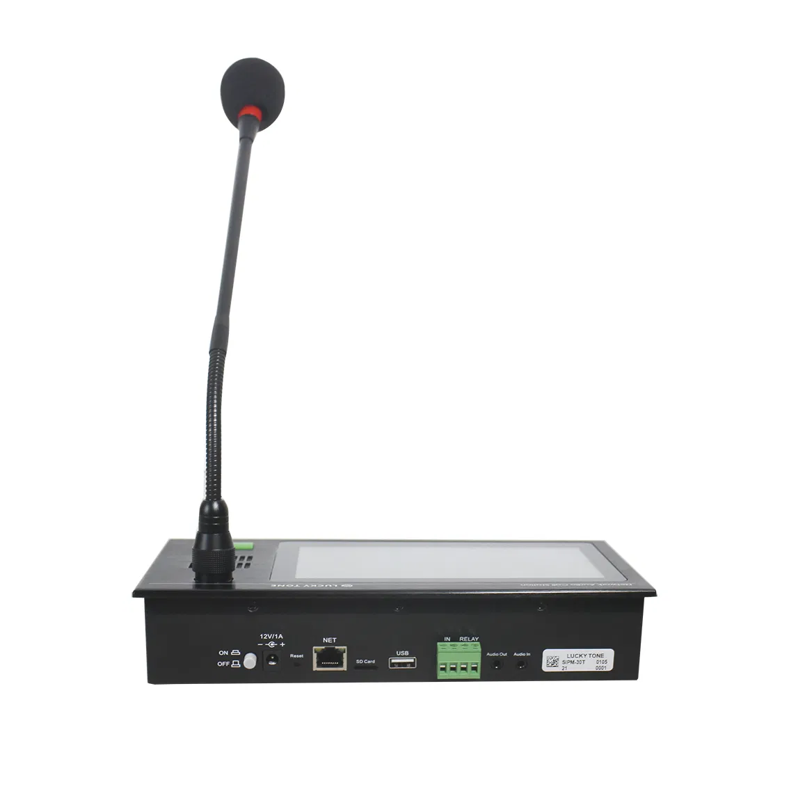 Stand-Alone Touch Screen SIP PA System Control Station with Paging Function for Classrooms Hospitals Parking Lots