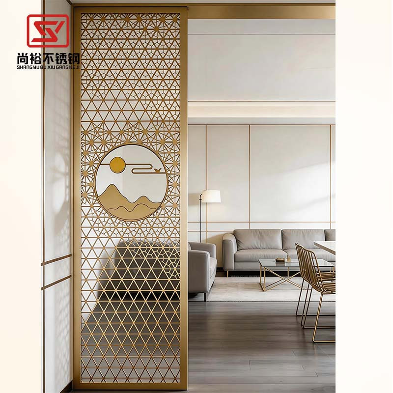 Elegant Chinese Style Modern Room Divider Stainless Steel Partition